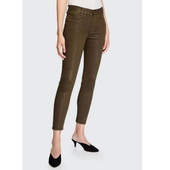 Frame Women's Le High Skinny Jeans Military Coated Green Size 28 - Picture 1 of 15